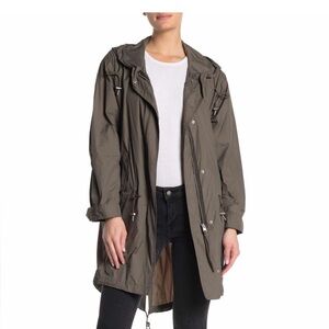 All Saints Womens Olive Light Rain Jacket